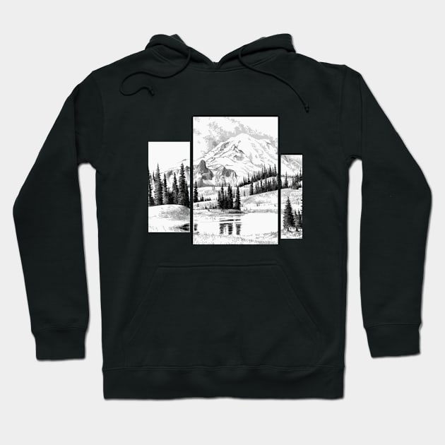 Mountain - black & white Hoodie by valsymot